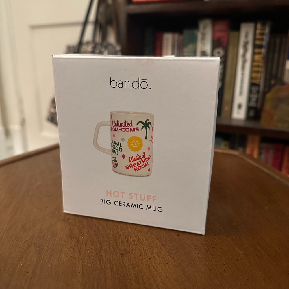 Ban.do Ceramic Coffee Mug. Staycation theme.